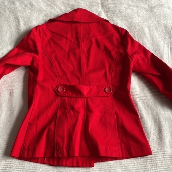 JOE Fresh Red Cotton Pea Coat Size Small - Picture 6 of 9
